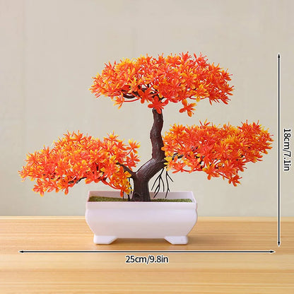 Artificial Plastic Plants Bonsai Fake Plant Flowers Potted Ornaments Simulated Tree Potted Creative Desk Decor Home Table Decor