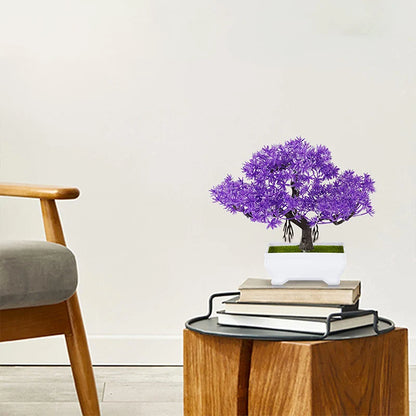 Artificial Plastic Plants Bonsai Fake Plant Flowers Potted Ornaments Simulated Tree Potted Creative Desk Decor Home Table Decor