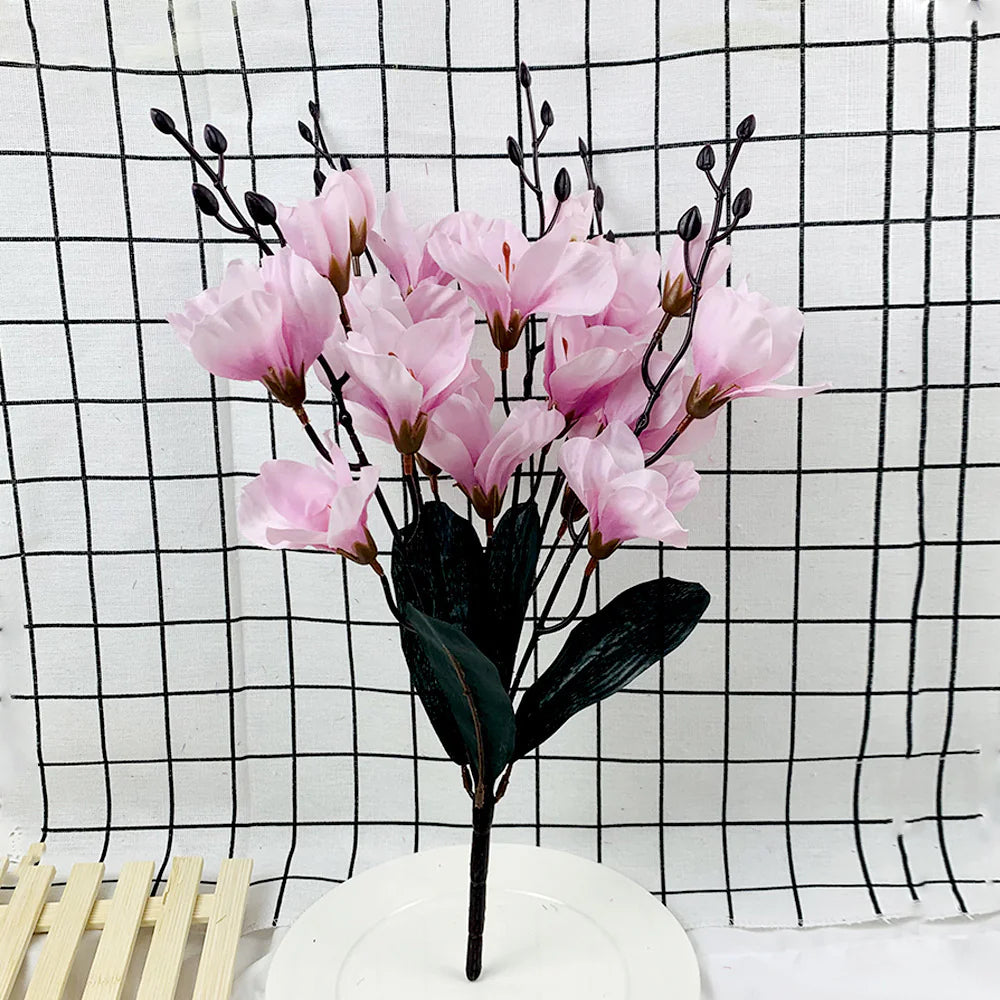 Artificial Silk Magnolia Flower Bouquet for Home Decor