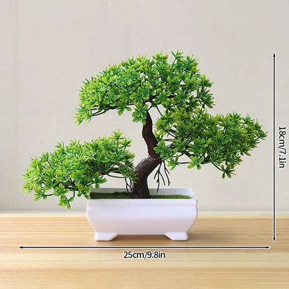 Artificial Plastic Plants Bonsai Fake Plant Flowers Potted Ornaments Simulated Tree Potted Creative Desk Decor Home Table Decor