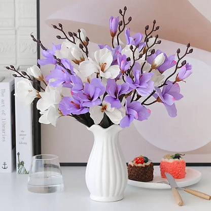 Artificial Silk Magnolia Flower Bouquet for Home Decor