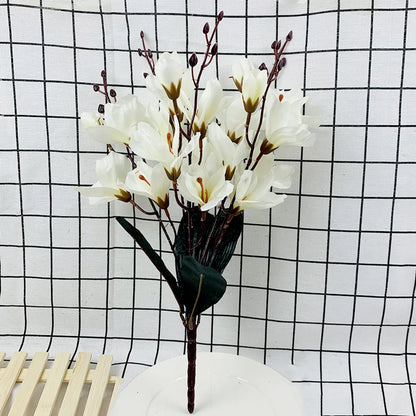 Artificial Silk Magnolia Flower Bouquet for Home Decor