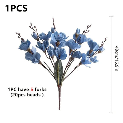 Artificial Silk Magnolia Flower Bouquet for Home Decor