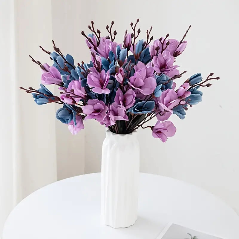 Artificial Silk Magnolia Flower Bouquet for Home Decor